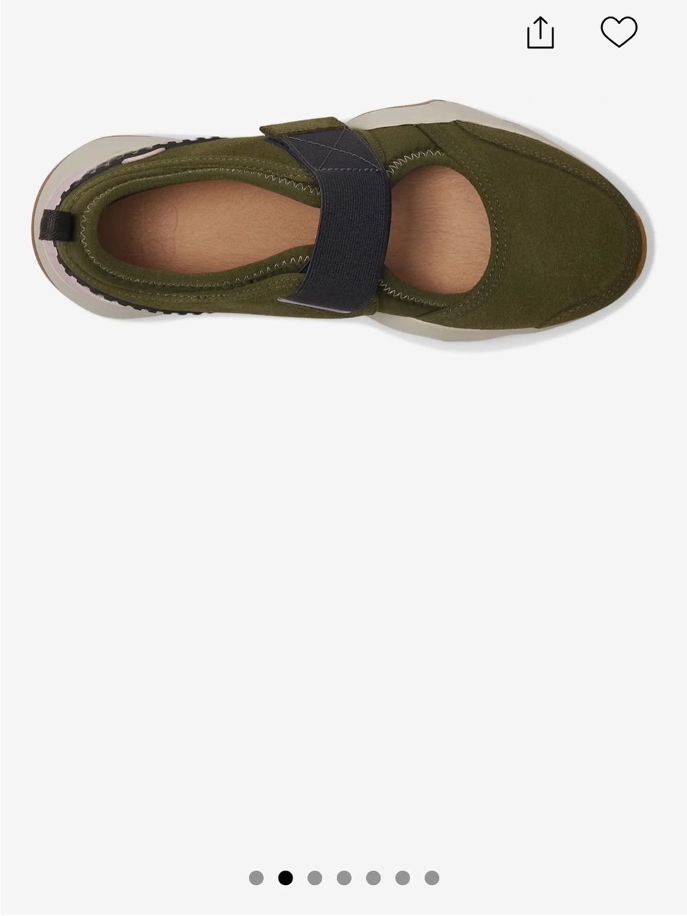 Sorel Kinetic MJ Olive Green Suede Slip-On Sneakers with Chunky Sole - Picture 8 of 12